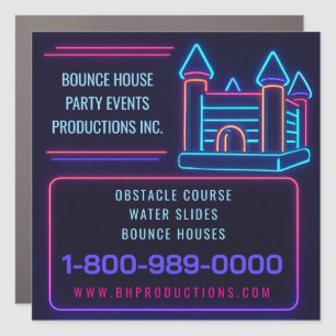 NEON BOUNCE HOUSE BIRTHDAY PARTY Rental Inflatable Car Magnet