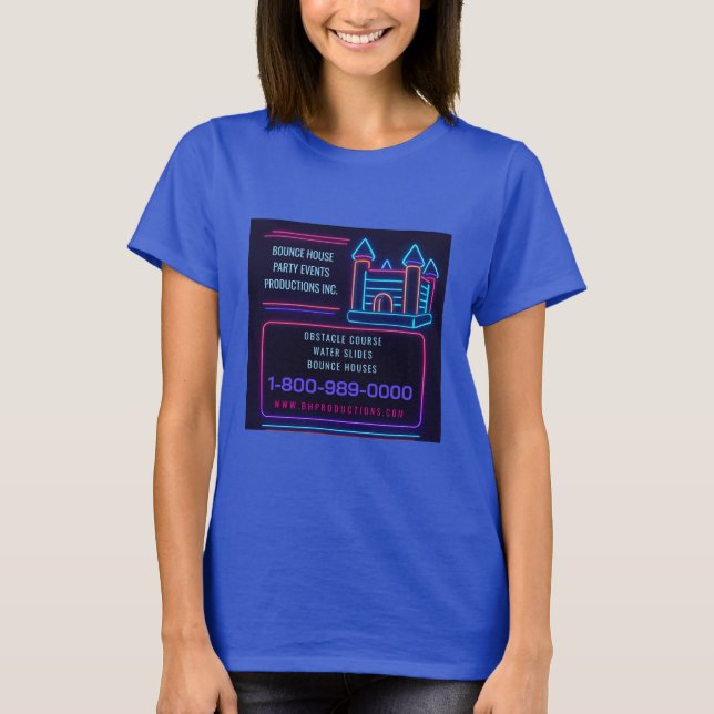 NEON BOUNCE HOUSE BIRTHDAY PARTY Rental Inflatable T-Shirt (Front)