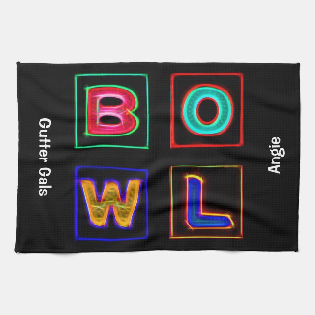 Neon Bowl, Team Bowling Towels (Horizontal)
