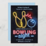 Neon Bowling Birthday Party Invitation