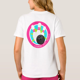 Neon Bowling Event Shirt with Name on Front Pocket