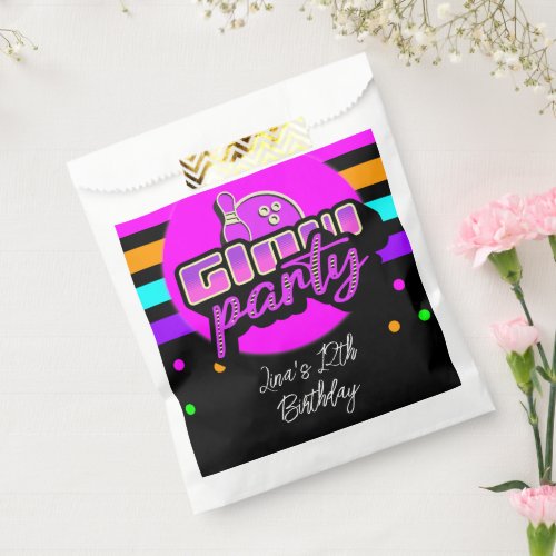 Neon Bowling Party Bash Birthday Party Favor Bag