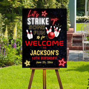 Neon Bowling Party for Kids Foam Board