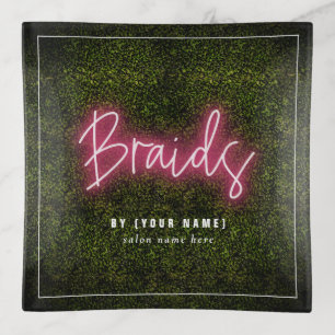 Neon Boxwood Braids Hair Stylist Salon Trinket Tray