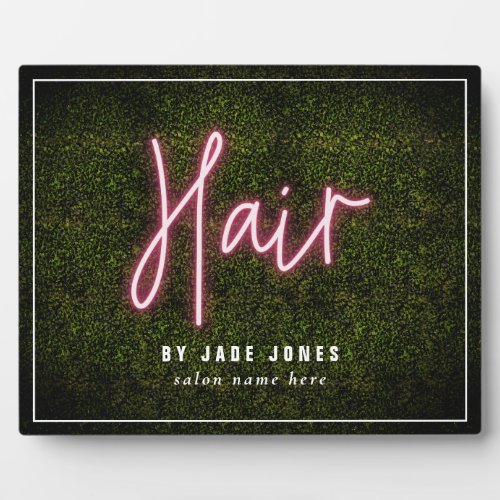 Neon Boxwood Hair Salon Professional Cosmetologist Plaque