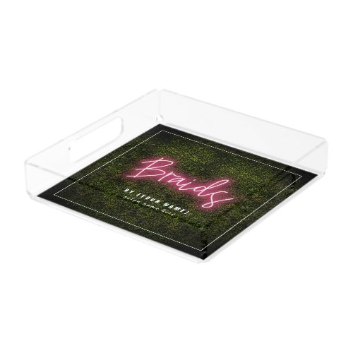 Neon Boxwood Hair Stylist Salon Braids Acrylic Tray