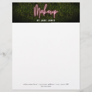 Neon Boxwood Makeup Professional Cosmetologist Letterhead