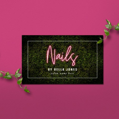 Neon Boxwood Nail Artist Business Card