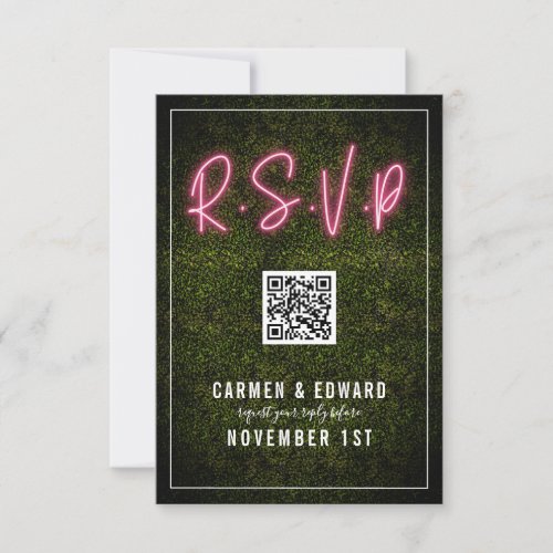 Neon Boxwood Wedding QR RSVP