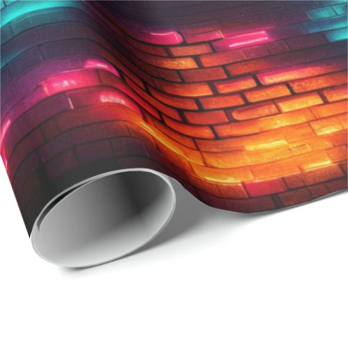 Neon brick wall Wrapping Paper