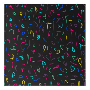 Neon Bright Marks on Black  Acrylic Print