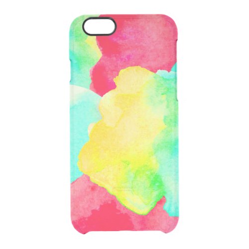 Neon Bright Paint Splotches Abstract Clear iPhone 66S Case