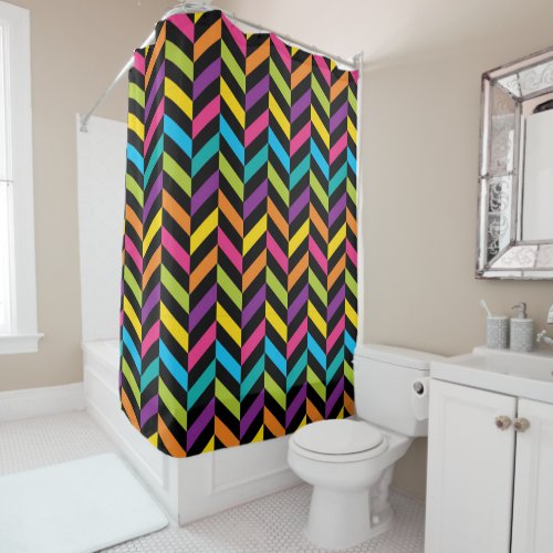 Neon Bright trendy fashion colorful design 1 Shower Curtain