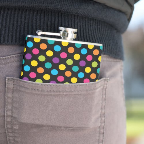 Neon Bright trendy fashion colorful design 3 Hip Flask