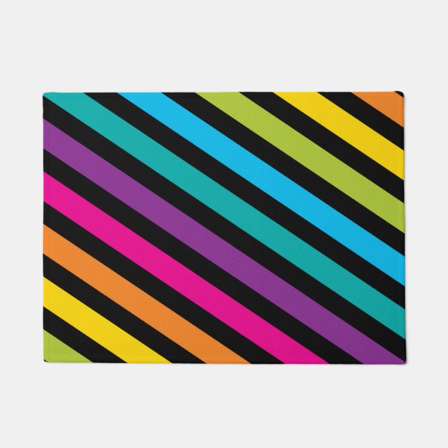 Neon Bright trendy fashion colorful design 7 Doormat (Front)