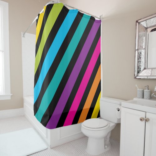 Neon Bright trendy fashion colorful design 7 Shower Curtain