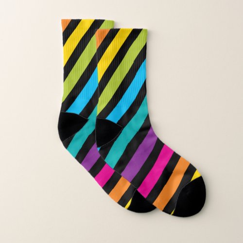 Neon Bright trendy fashion colorful design 7 Socks