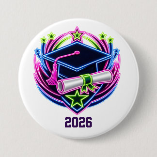 neon brights graduation logo button