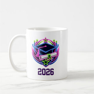 neon brights graduation logo coffee mug