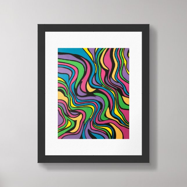 Neon Brook-Psychedelic Abstract Art Framed Art (Framed Front)