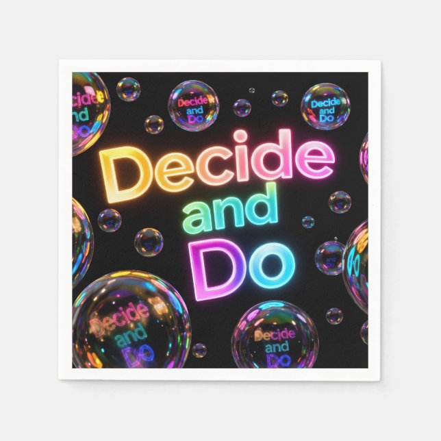 Neon Bubbles For a Life Decision  Napkins (Front)