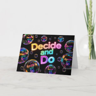 Neon Bubbles For Congratulations on Life Decision  Letterpress Thank You Card