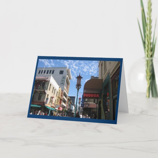 Neon Buddha San Francisco Note or Greeting Card (Front)