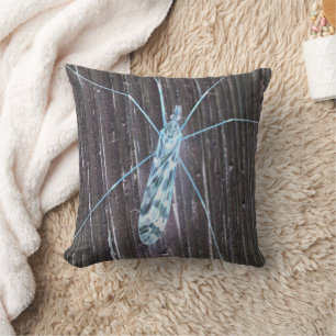 Neon Bug Abstract Nature Art Throw Pillow