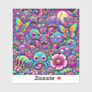 Neon Bug Invasion Sticker