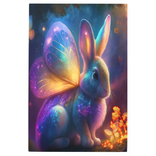 Neon Bunny Metal Print