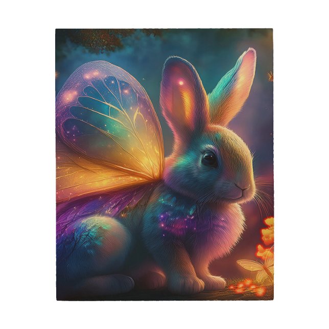 Neon Bunny Wood Wall Art (Front)