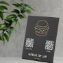 Neon Burger Virtual Tip Jar Tabletop Sign