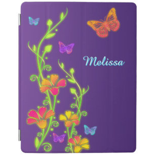 Neon Butterflies, Floral iPad 2/3/4 Cover 3