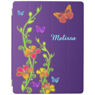 Neon Butterflies, Floral iPad 2/3/4 Cover 3