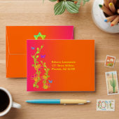 Neon Butterflies & Flowers Envelope for RSVP Card (Desk)