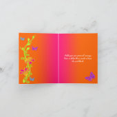 Neon Butterflies & Flowers Thank You Card (Inside)