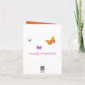 Neon Butterflies & Flowers Thank You Card (Back)