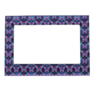 Neon butterfly pattern magnetic frame