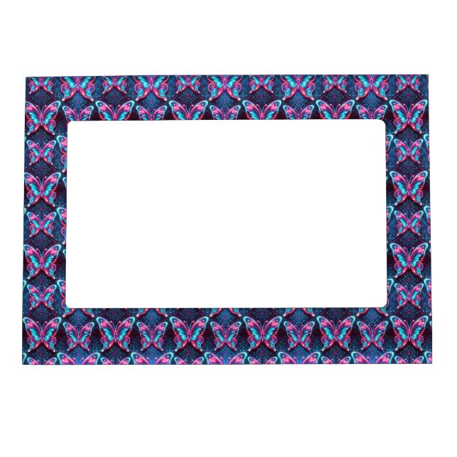 Neon butterfly pattern magnetic frame (Front)