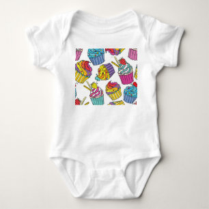 Neon Cakes: Pop Art Pattern. Baby Bodysuit