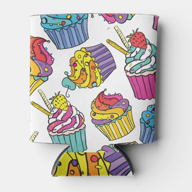 Neon Cakes: Pop Art Pattern. Can Cooler (Front)