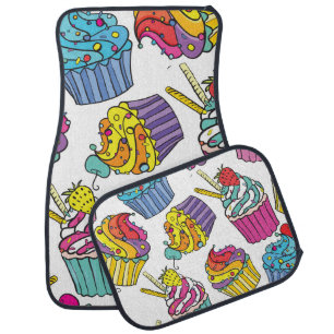 Neon Cakes: Pop Art Pattern. Car Floor Mat