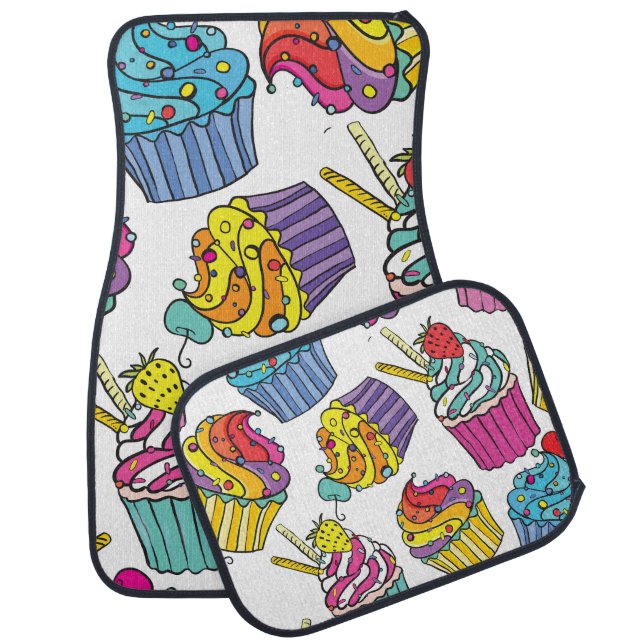 Neon Cakes: Pop Art Pattern. Car Floor Mat (Set)