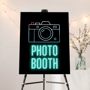 Neon Camera Photo Booth Foam Board