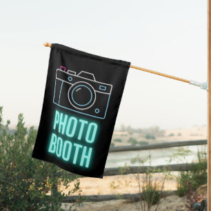 Neon Camera Photo Booth Outdoor Flag