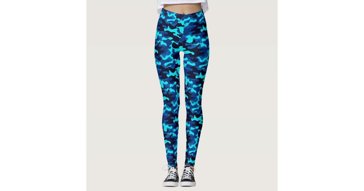 Blue Camouflage Leggings