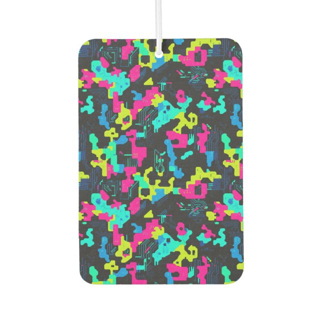 Neon Camouflage Pattern Air Freshener (Front)