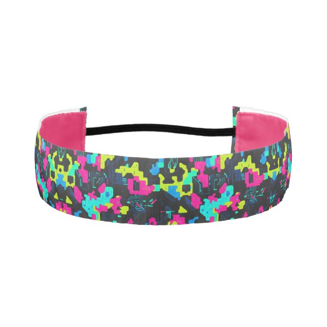 Neon Camouflage Pattern Athletic Headband (Front)
