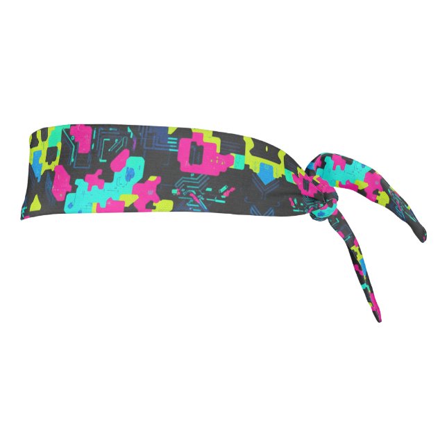 Neon Camouflage Pattern Tie Headband (Rotate 90)