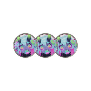 Neon Candy Demon Monster Girl Aesthetic Golf Ball Marker